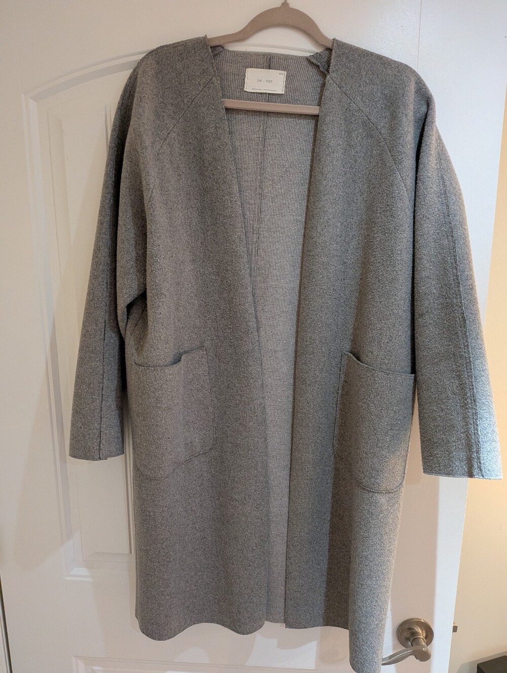 Oak + Fort Grey Open-Front Coat Jacket XS/S